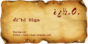 Öhl Olga névjegykártya